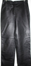 Jacqueline Ferrari Vintage Black Leather Pants, size 10