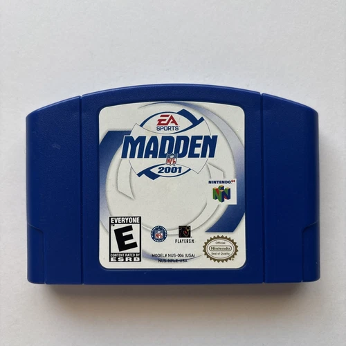 Madden NFL 2001 Nintendo 64 N64 Blue Game Cart Authentic Cleaned Tested Football