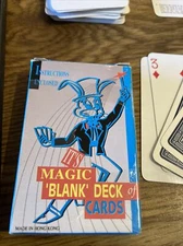 MAGIC "BLANK" Deck of Cards w/ Instructions
