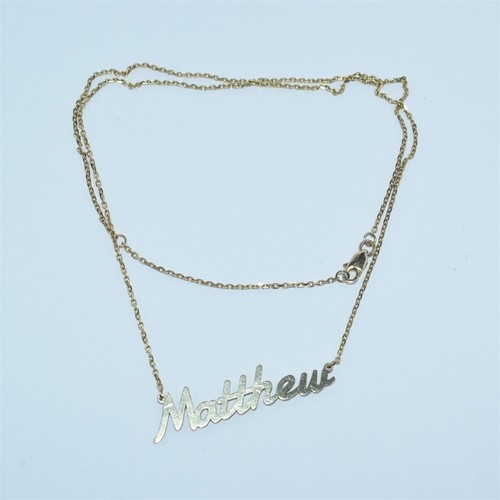 10k Yellow Gold Necklace w/Matthew Pendant ~ 3.1gr