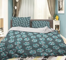 3D Leaves Geometric Pattern Blue Quilt Cover Set Duvet Cover Bedding Pillowcases