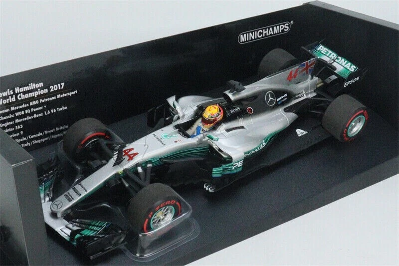 MINICHAMPS SCALA 1:18 MODELLINO AUTO DIE CAST F1 MERCEDES W08 L.HAMILTON GP 2017 - Immagine 3 di 4