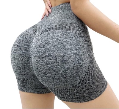 Women's Yoga High Waist Shorts Sports Hot Gym Workout Grey - Medium