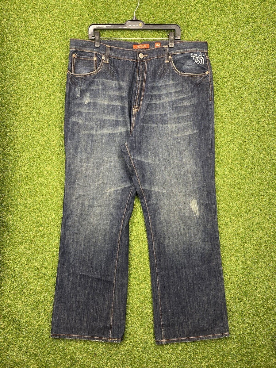 Ed Hardy Jeans Mens Size 42x34 Baggy Tiger Christian Audigier Y2K