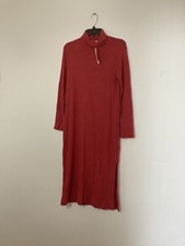 All In Favor Womens Turtleneck Side Slit Long Sleeve Midi Sweater Dress Size XS