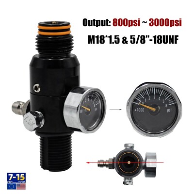 HPA High Pressure 4500PSI Compressed Air Tank Regulator Valve Output Pressure