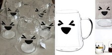 HALLOWEEN GHOST MUG LOT of 5 - SQUINT GHOST GLASS MUG LOT CELEBRATE 18.5oz NEW