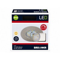 Briloner LED Einbauleuchte Nickel Matt 6,5W 570Lm 3000K IP44 3-Stufen Dimmbar