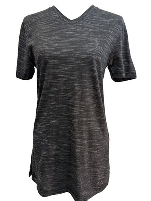 Under Armour Damen Longshirt V-Ausschnitt schwarz und grau matt Größe S