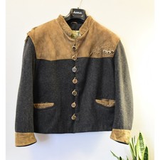 GIACCONE LANA/PELLE  UOMO tg. 52  STILE TIROLESE Spieth&Wensky