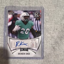 2021 Leaf Draft Autographs Brenden Knox #BA-BK1 Rookie Auto Football Card. rookie card picture