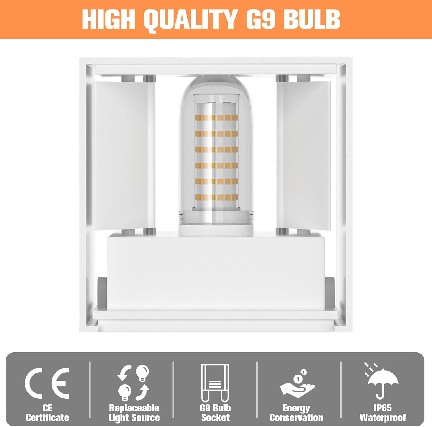 Coppia Applique da Interni G9 LED Design Minimalista Sostituibile - 4
