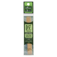 Clover Takumi Bamboo Double Point Knitting Needles 5" 5/Pkg-Size 2/2.75mm