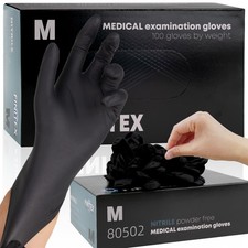 Black Nitrile Disposable Gloves, 5mil, Powderfree, Medical Exam LatexFree 10...