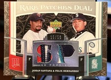 2007 Upper Deck Premier Rare Patches Dual Félix Hernández, Johan Santana /50 MEM