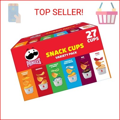 Pringles Potato Crisps Chips, Lunch Snacks, Snack Cups, Variety Pack, 19.5oz Box