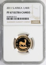 2011 South Africa Gold 1/4oz Krugerrand NGC MS67