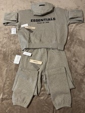 NEW Fear of God Essentials Cuffed Dark Oatmeal Bundle Size XXS 100 Authentic  