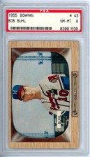 1955 Bowman Bob Buhl 43 PSA 8 Braves