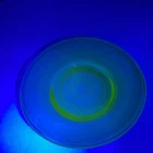 Set 3 VTG Hazel Atlas Green Cloverleaf 6” Desert Plate Uranium Depression Glass