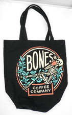 Bones Borsa Caffè • Tela Nera Scheletro Alimentari Shopping Viaggio Riutilizzabile
