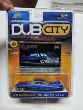 1959 Cadillac Coupe Deville 1/64 Jada Dub City Old Skool Blue Diecast Car B17