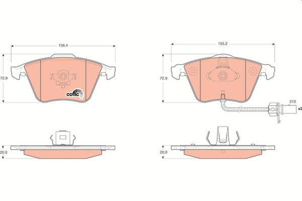 TRW Bremsbelagsatz Scheibenbremse Cotec GDB1659 FüR Audi A6 4F5 C6 4F2 4FH Avant-image