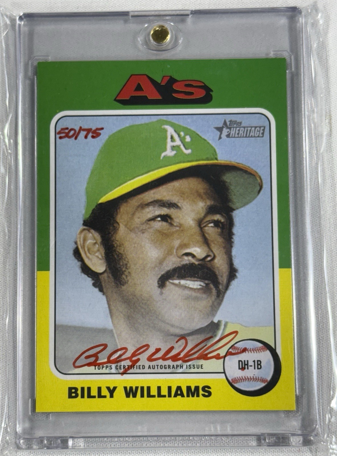 2024 Topps Heritage Baseball Real One On Card AUTO Billy Williams RED INK /75