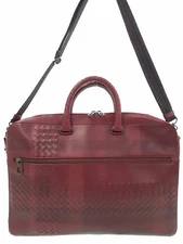 Bottega Veneta Intrecciato 2-Way Briefcase Business Bag Leather Bordeaux #T1205