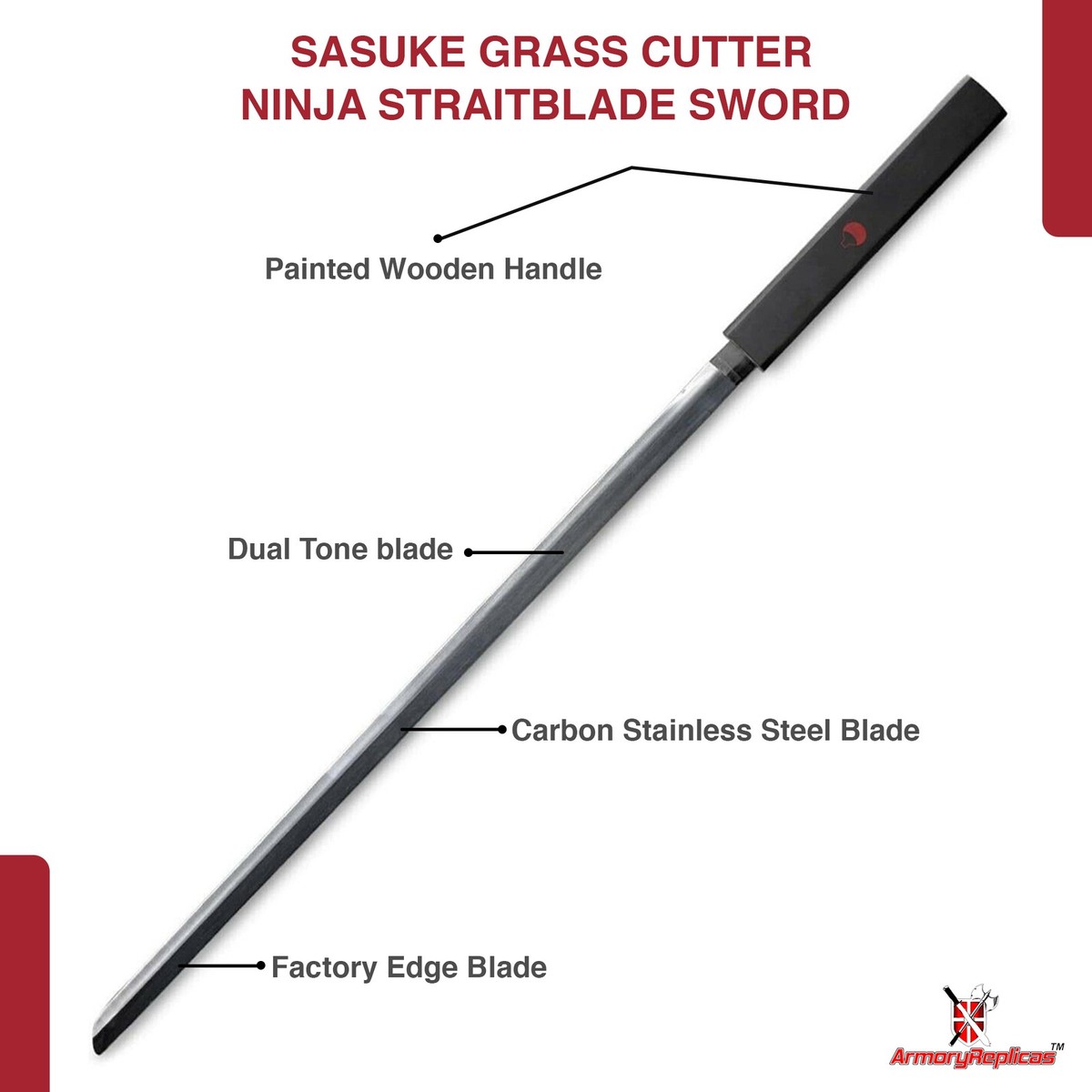 40 Wood Naruto Sasuke Kusanagi Grass Cutter Samurai Sword Katana Blad - Kinstore