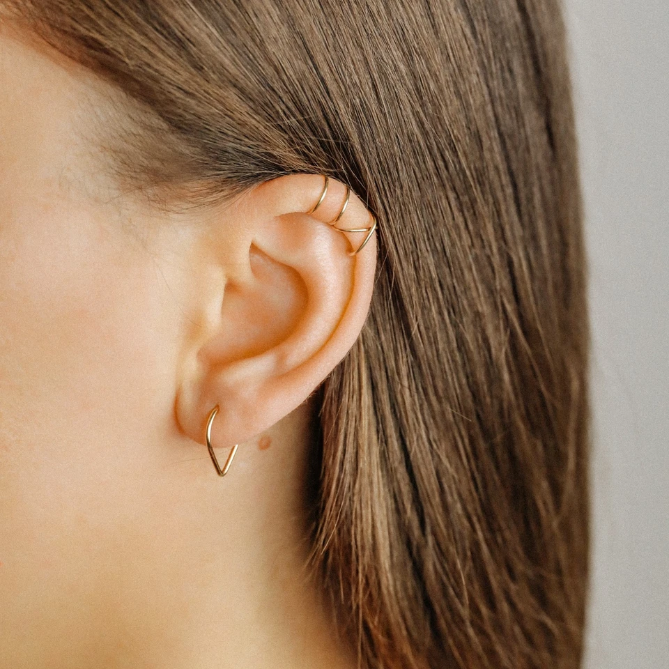 Teardrop Septum Ring, Chevron Septum Ring, 14ga 16ga 18ga 20ga 8mm or 10mm - Immagine 4 di 4