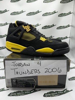2006 Jordan 4 Retro LS Thunder Size 12 314254-071 Black and Yellow