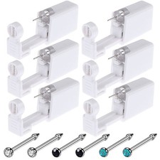 Nose Piercing Gun - Prgislew 18 Pack Self Nose Piercing Kit Unit Safety Dispo...