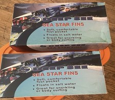 Vintage Sea Star Floating Fins Black-  Size L 10-13 US , and Size S 5-7 US 