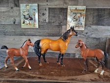 Blue Ribbon Ranch Blue Box Model Horses Mustang And Two Foals