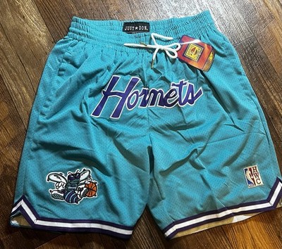RETRO CHARLOTTE HORNETS NBA Stitched Lettering Basketball Shorts