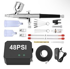 Gocheer Airbrush Kit with Air Compressor, High-Pressure 48 PSI and Cleaning Sets