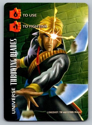 1995 Marvel Over Power Card Game Longshot Universe Throwing Blades Common