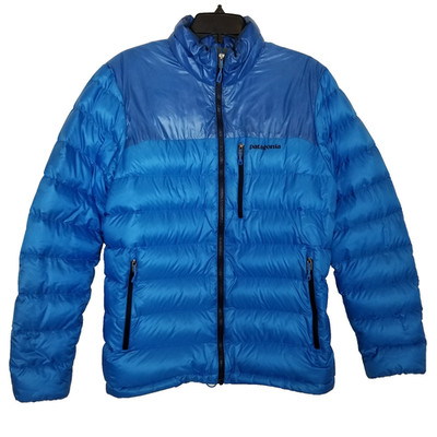 Patagonia  Men Fitz Roy Down Puffer Jacket Sz M Aqua Blue Zip Up Winter
