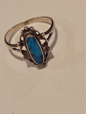 Vintage Beautiful Sterling Silver 925 Turquoise Ring Sz 7