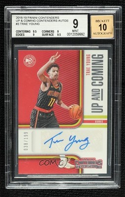 2018 Contenders Up and Coming 38/199 Trae Young BGS 9 MINT Rookie Auto RC 1op7