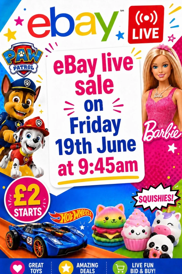 Ebay Live Sale - 9:45am! Random Toys, Squishies and Plushies