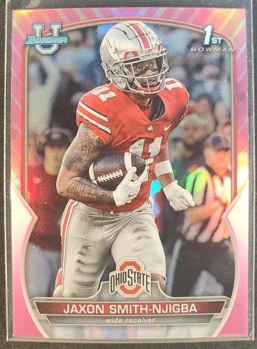 JAXON SMITH NJIGBA 2022 1ST BOWMAN CHROME U PINK REFRACTOR HOLO # 78