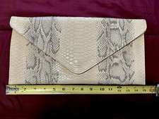Vintage SASHA Handbags Faux Glossy Snakeskin Envelope Clutch with Strap NWT 