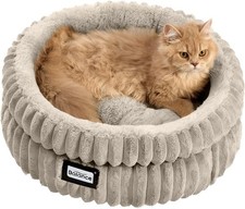 Cat Bed Kitten Bed Washable Round Cat Beds Indoor Cats Super Soft Plush Faux Fur