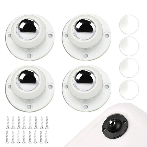 1/4Pcs Universal Ball Pulley 360° Rotation Self-Adhesive Caster Wheels 100KG Bea - Foto 18 di 20
