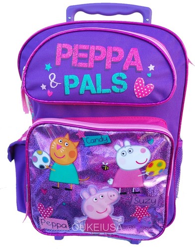 Zaino grande Peppa Pig 16" rullo/rotolo e borsa pranzo isolata - Foto 2 di 9