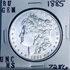 1885 BU GEM MORGAN SILVER DOLLAR UNC MS+++ U.S. MINT RARE COIN 7286