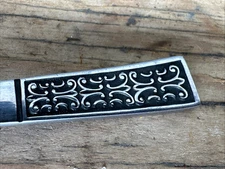 Vtg Continental Stainless MCM Flatware Small Forks Lot Of 8 Scroll Art Damask