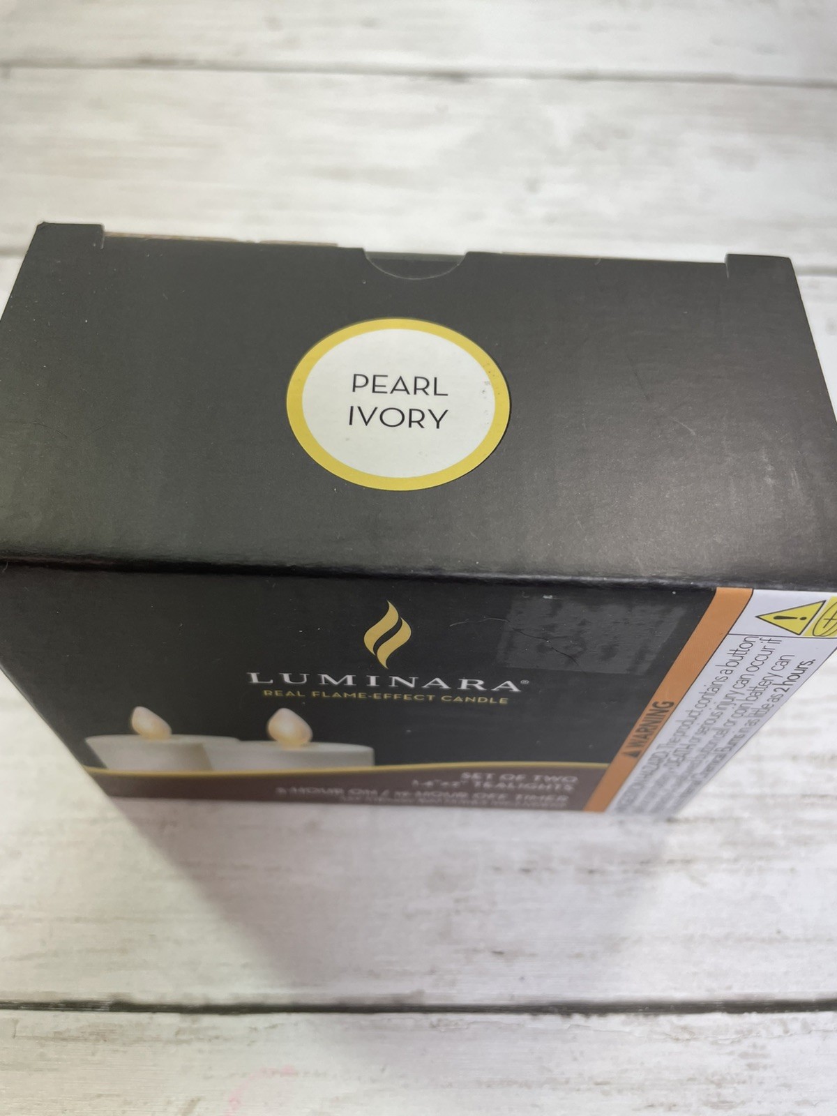 Luminara Tea Light Candles w/Timer Set of 2 w/Real-Flame Effect  - 1.5"x2" NEW